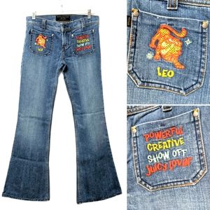 JUICY COUTURE Retro 70's Zodiac Leo Flare Jeans 28